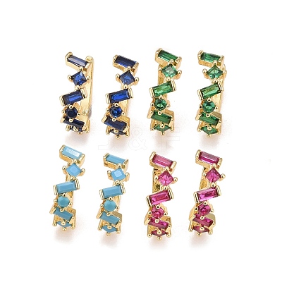 Cubic Zirconia Star Cuff Earrings EJEW-A069-17G-1