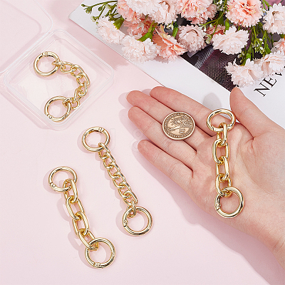 4Pcs 2 Styles Alloy Link Bag Strap Extender FIND-UN0003-10-1