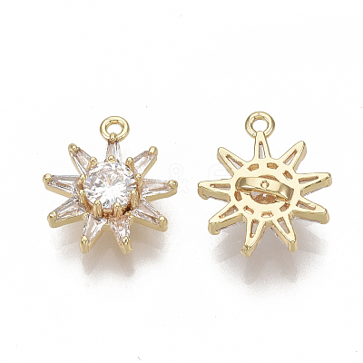 Brass Micro Pave Cubic Zirconia Pendants X-KK-S354-099-NF-1