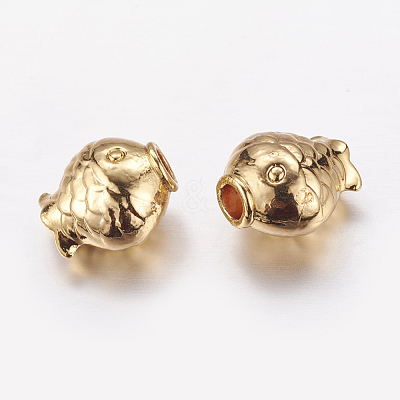 Real 24K Gold Plated Brass Beads X-KK-P097-02-1