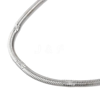 Non-Tarnish 304 Stainless Steel Flat Snake Chain Necklaces for Women NJEW-D058-05P-1