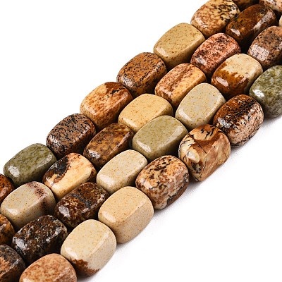 Natural Picture Jasper Beads Strands G-T138-93-1