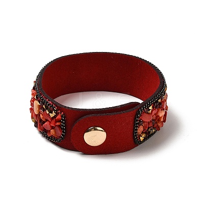 Faux Suede Snap Cord Bracelet BJEW-F428-13-1