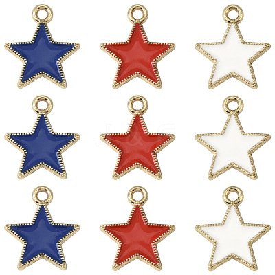 20Pcs 3 Colors Alloy Enamel Pendants ENAM-FS0003-53-1