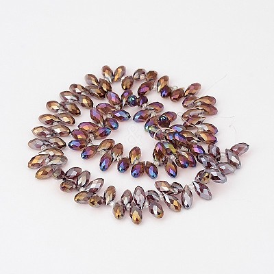 Electroplate Glass Beads Strands X-EGLA-J068-AB05-1