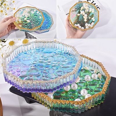 Polygon Jewelry Tray Food Grade Silicone Molds DIY-D074-02-1