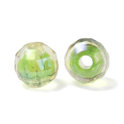 UV Plating Transparent Acrylic European Beads OACR-F004-03B-1