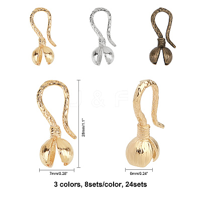 Brass Hook and S-Hook Clasps KK-FH0001-65-RS-1
