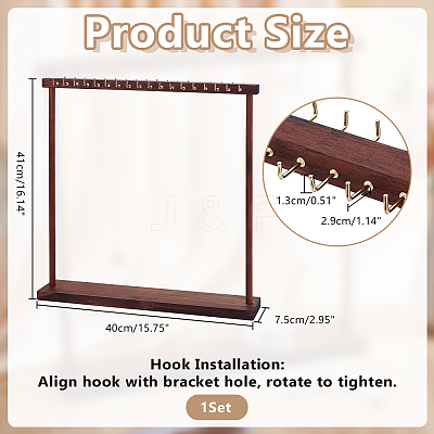 2Pcs Wood Necklace Organizer Display Stands NDIS-WH0016-15B-01-1
