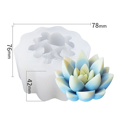 Succulent Plants Shape DIY Candle Silicone Molds CAND-PW0001-243B-1