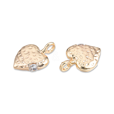 Brass Pave Clear Cubic Zirconia Charms KK-N232-481-1