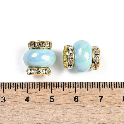 Resin Beads with Brass Rhinestone Rondelle KK-H490-05G-05-1