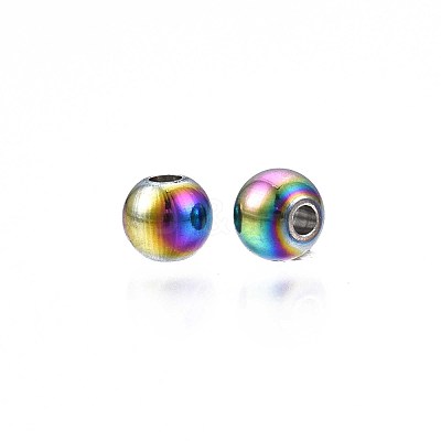 Rack Plating Rainbow Color 304 Stainless Steel Beads STAS-S119-081A-01-1