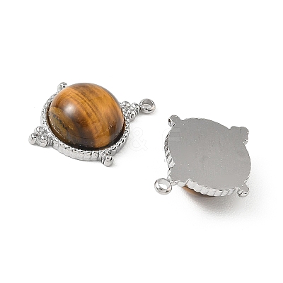 304 Stainless Steel & Natural Tiger Eye Pendants SA-CBA11D7-05P-1