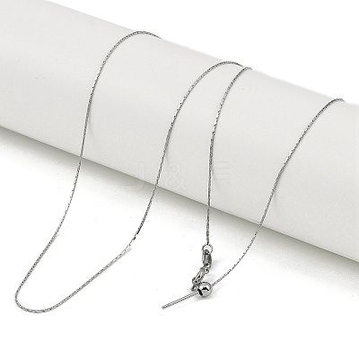 0.5MM 201 Stainless Steel Chain Adjustable Slider Necklaces for Women Men NJEW-H042-08P-A-1