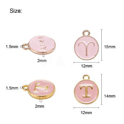 2 Sets 2 Styles Golden Plated Alloy Enamel Charms ENAM-YW0001-28A-1