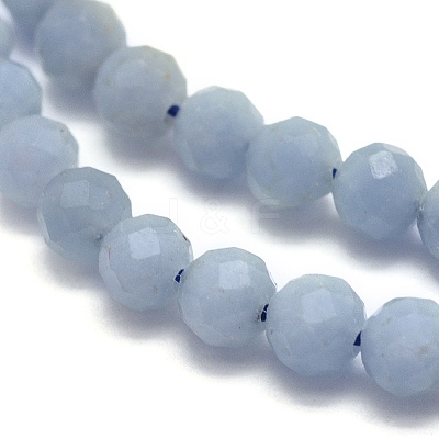 Natural Angelite Beads Strands G-O171-08-4mm-1