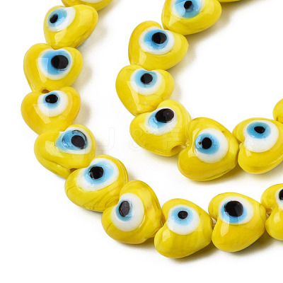 Handmade Evil Eye Lampwork Beads Strands LAMP-N029-010J-1