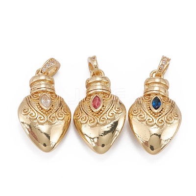 Brass Micro Pave Cubic Zirconia  Pendants ZIRC-C024-04G-1