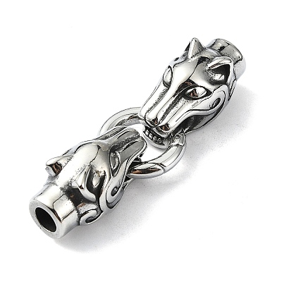Tibetan Style 304 Stainless Steel Spring Gate Rings FIND-Z046-04AS-04-1