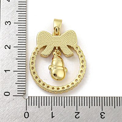 Christmas Brass Micro Pave Cubic Zirconia Pendants KK-H468-01F-02G-1