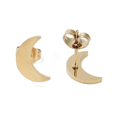 PVD Vacuum Plating 304 Stainless Steel Stud Earrings for Women EJEW-A048-46H-G-1