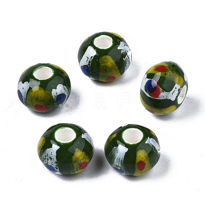 Handmade Porcelain European Beads PORC-S504-002-1