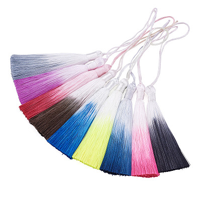 27Pcs 9 Colors Polyester Tassel Big Pendants FIND-SW0001-14-1