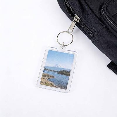 24 Bags Acrylic & Iron Photo Frame Keychains AJEW-GL0003-43-1