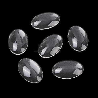 Transparent Oval Glass Cabochons X-GGLA-R022-30x20-1