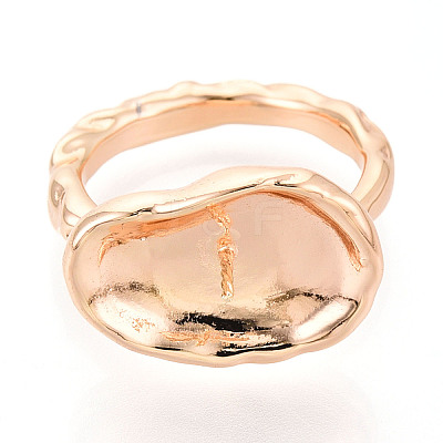 Oval Brass Finger Ring Settings KK-T076-37G-1
