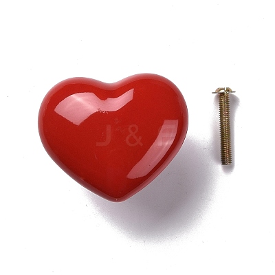 Heart-shaped Porcelain Cabinet Door Knobs FIND-Z004-16D-1