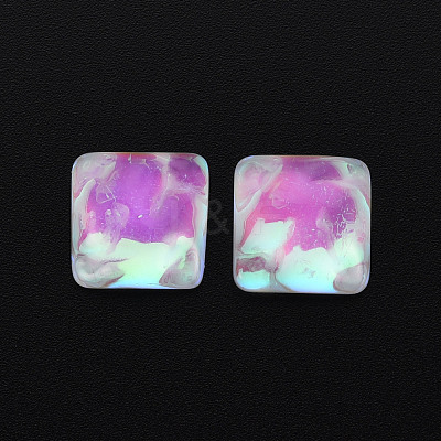 Translucent Electroplated Glass Cabochons EGLA-T026-003-1