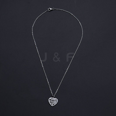 Non-Tarnish 201 Stainless Steel Pendant Necklaces NJEW-S105-JN564-40-1-1