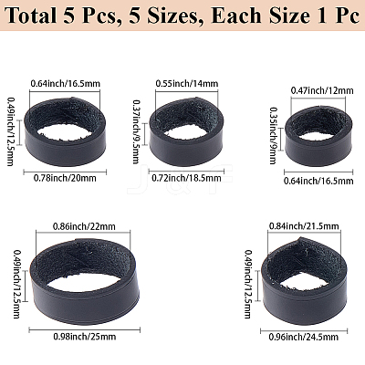 5Pcs 5 Styles Cowhide Sew on Leather Belt Loop for Bag Strap FIND-CL0001-74A-1