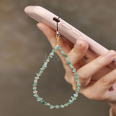 Natural Green Aventurine Mobile Straps HJEW-LP00006-1
