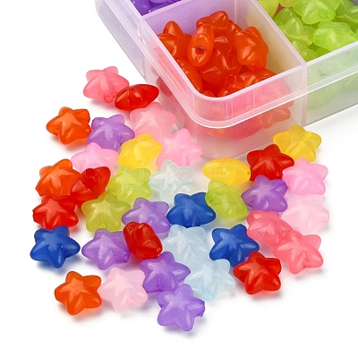 240Pcs 10 Colors Transparent Acrylic Beads MACR-YW0001-89-1
