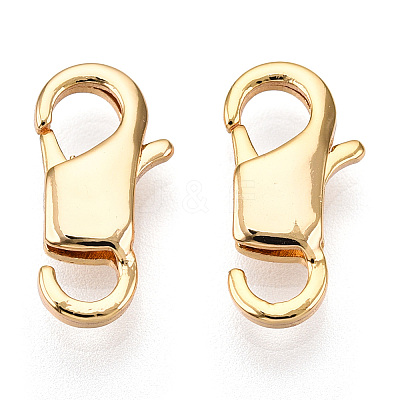 Brass Lobster Claw Clasps KK-N254-09G-1