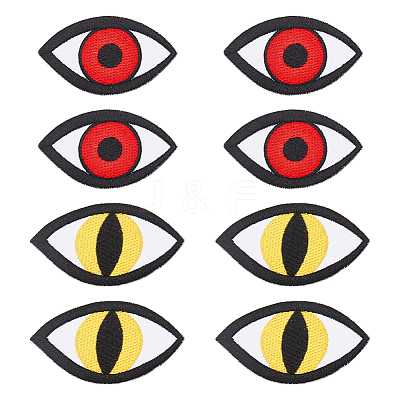 8Pcs 2 Style Eye Iron on/Sew on Patches DIY-FG0004-19-1
