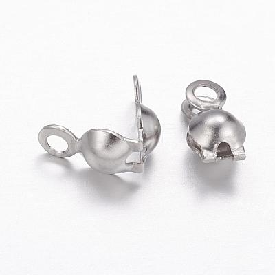 Tarnish Resistant 304 Stainless Steel Bead Tips STAS-E129-05P-1
