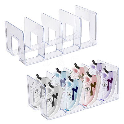 4 Girds Plastic Shoes Display Organizer Holder ODIS-WH0099-122-1