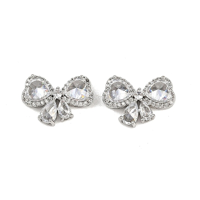 Brass Micro Pave Cubic Zirconia Beads KK-H078-31P-1