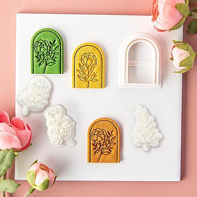 4Pcs 4 Styles Mother's Day Plastic Clay Pressed Molds Set CELT-YW0001-01-1