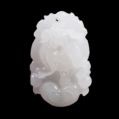Natural White Jade Carved Pendants G-S384-01K-1
