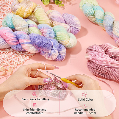 1 Skein Gradient Segment Dyed 80% Wool 20% Acrylic Blended Yarn OCOR-TA0003-02C-1