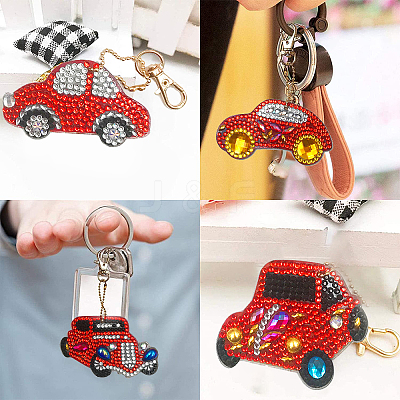 DIY Cars Diamond Painting Keychains Kits DIY-WH0182-16-1