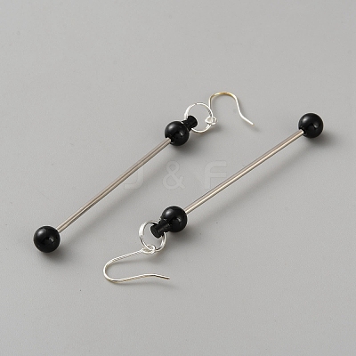 Iron & 201 Stainless Steel Dangle Earring Findings EJEW-WH20006-12N-1