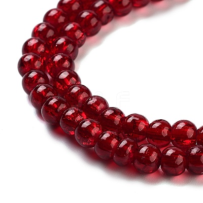 Crackle Glass Beads Strands CCG-Q001-4mm-18-1