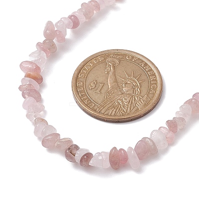 Natural Rose Quartz Chip Beaded Necklace NJEW-JN04616-03-1
