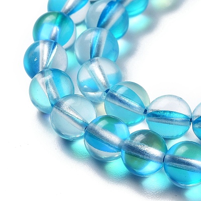 Synthetic Moonstone Beads Strands G-P528-J01-15-1